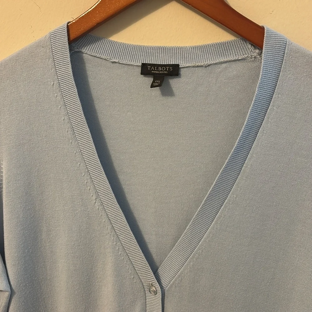 Talbots Soft Blue Knit Cardigan